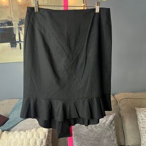 Poleci Black Asymmetrical Pleated Hem Skirt Size 6